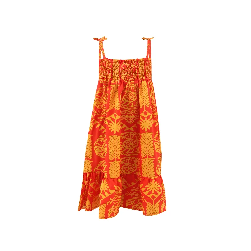 Orange lris Kids Smock Dress