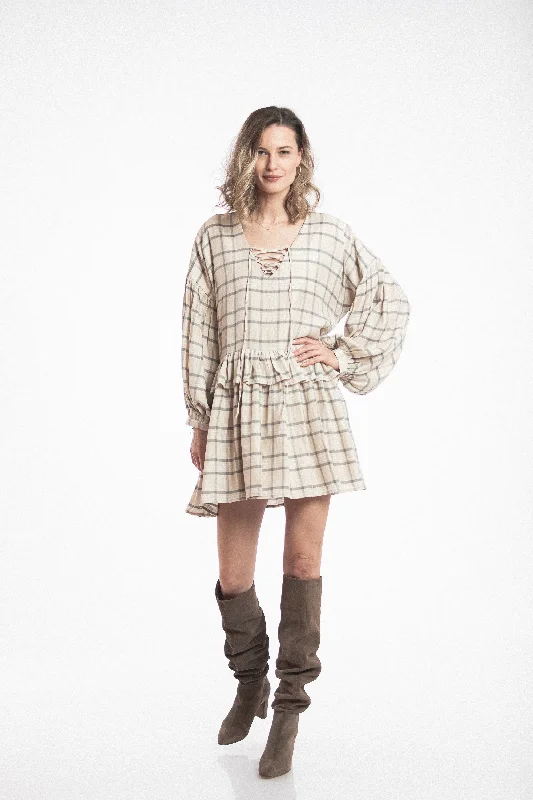 Plaid Beige Dress