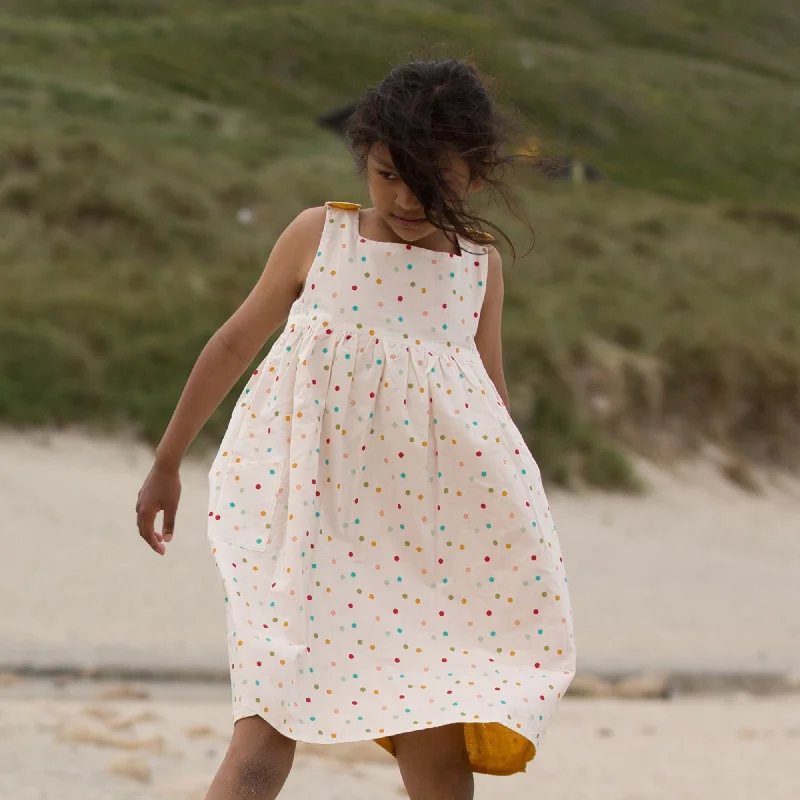 Rainbow Spots Reversible Pinny Dress