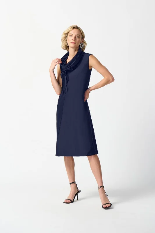 Raquel Silky Knit Dress, Navy