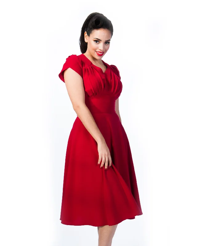 1950s Retro Swing Dress in Red