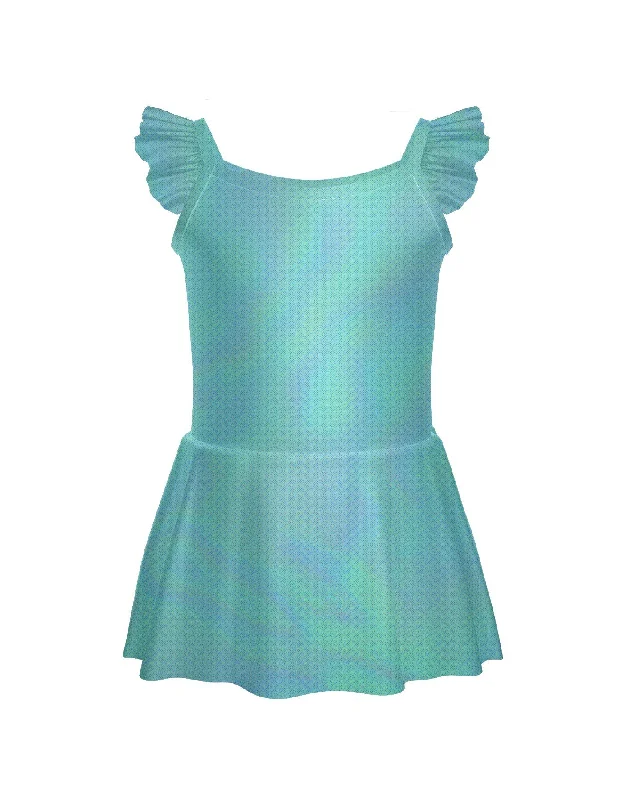 Solid Hologram Cami Dress with Flutter Sleeves