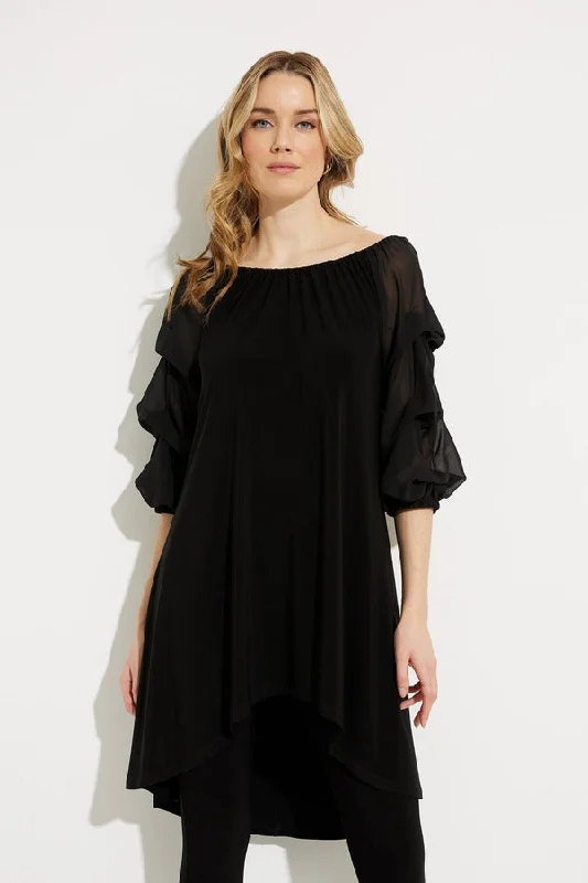 Stella Bubble Sleeve Dress, Black