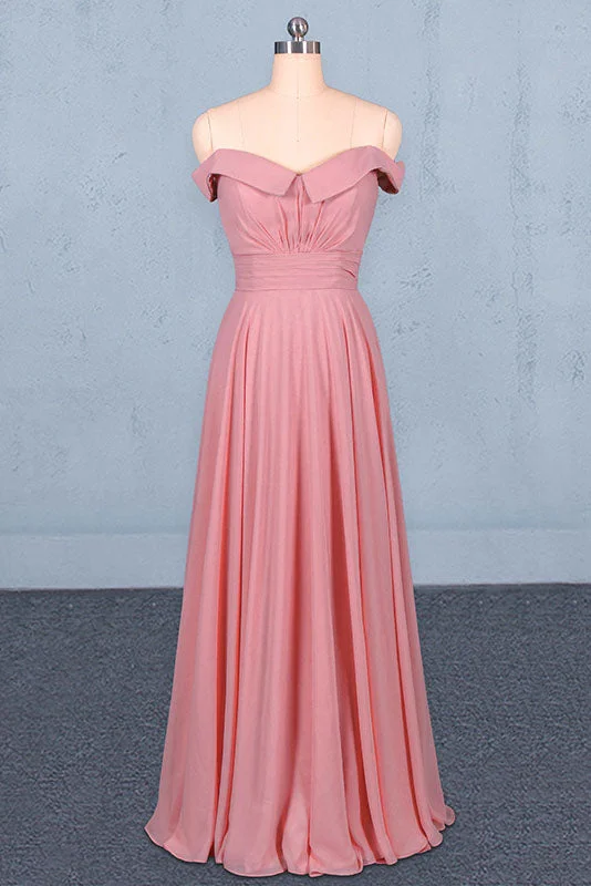 Strapless Floor Length Chiffon Prom Dresses A Line Bridesmaid Dresses N2344