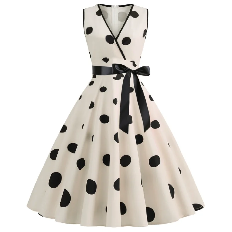 Summer Sleeveless Polka Dot Dresses