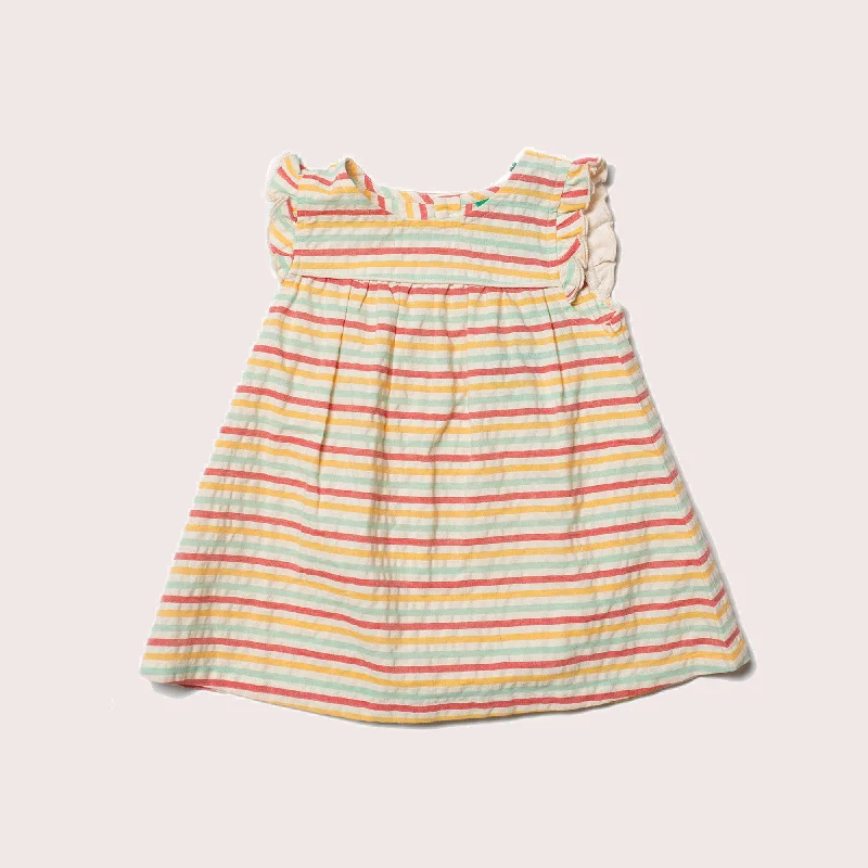 Sunset Stripe Frill Dress