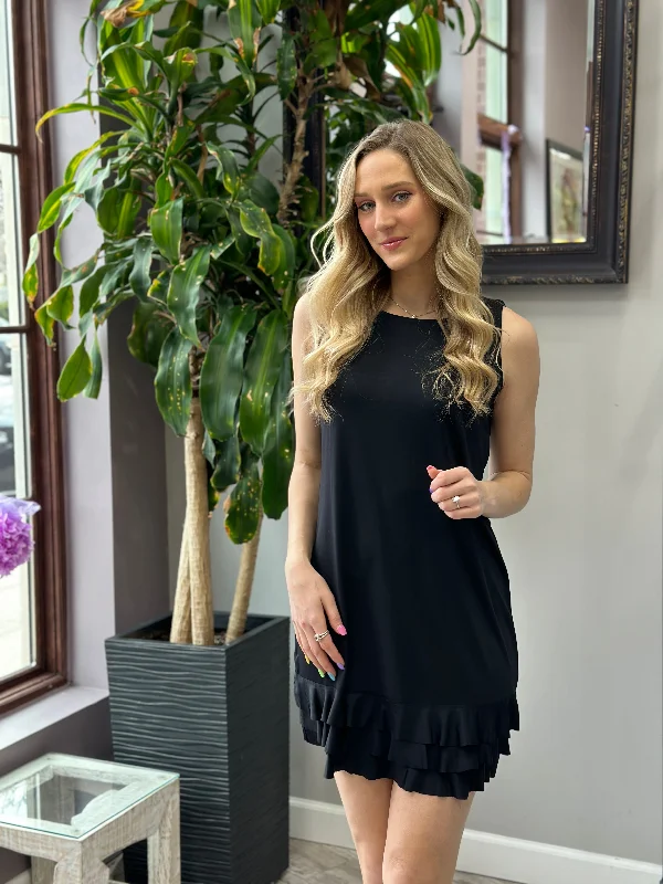 The Best Black Ruffle Trim Dress