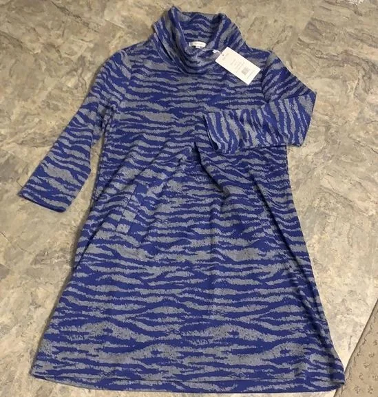 Tyler Boe Kim Cowl Dress Digital Zebra Lapis