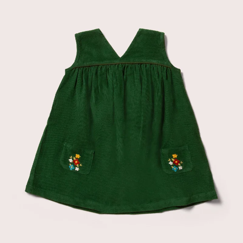 Vintage Green Corduroy Swing Dress