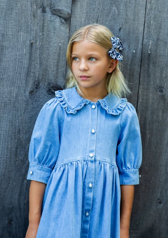 DENIM COLLAR BABYDOLL DRESS