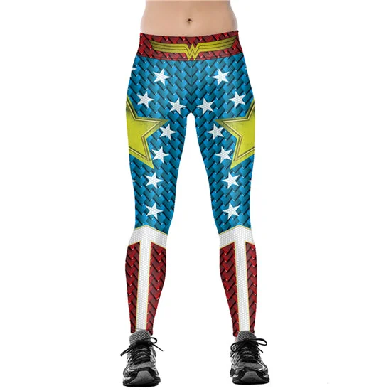 DC Leggings Wonder Woman Leggings Summer Plus Size Fitness Sportswear Leggins High Waist Workout Elastic Pants AS52