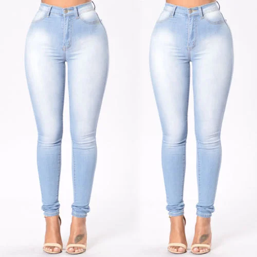 Women Jeans Pants High Waist Jeans Women Ladies Jeans Pencil Stretch Casual Denim Skinny