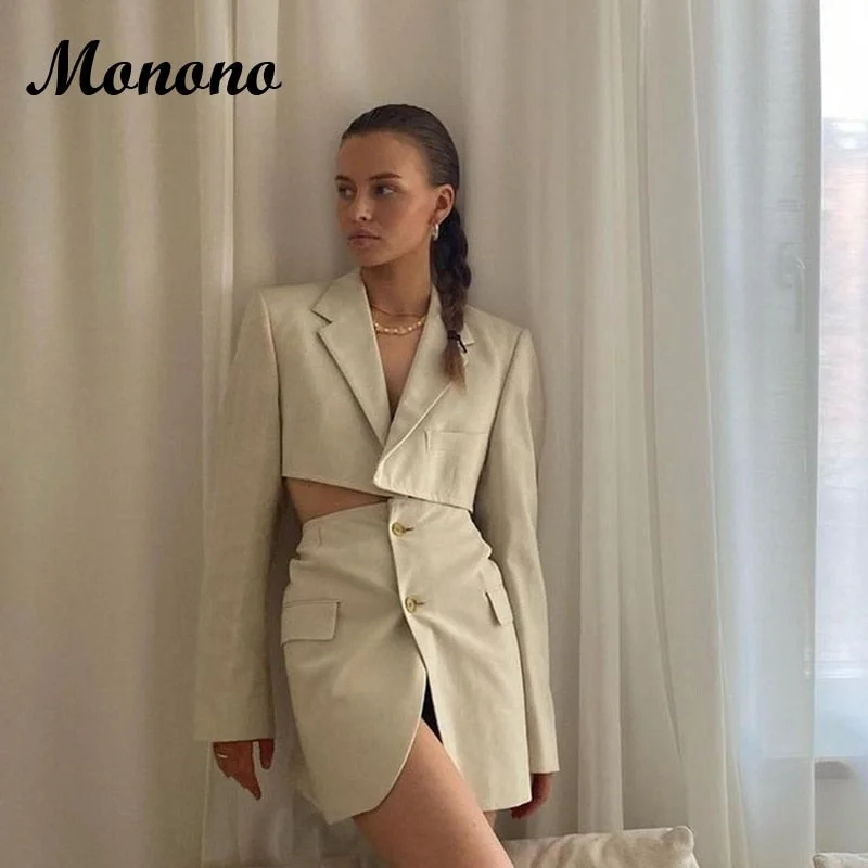 2022 Fall 2Pcs Matching Set Blazer Skirts Women Suits Elegant Button Sexy Casual Streetwear Blazer Mini Skirt Jacket Sets Mujer