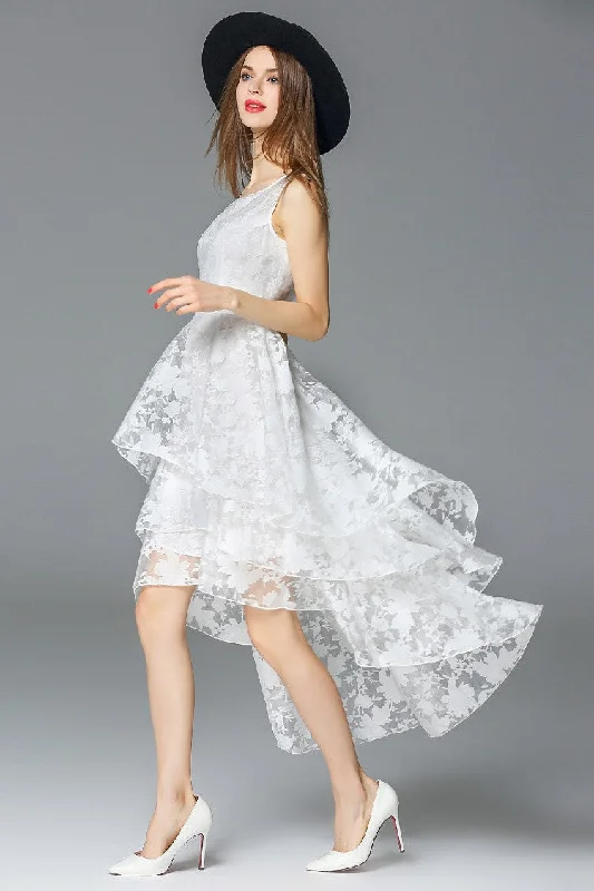 All-Over Lace Hi-Lo Dress