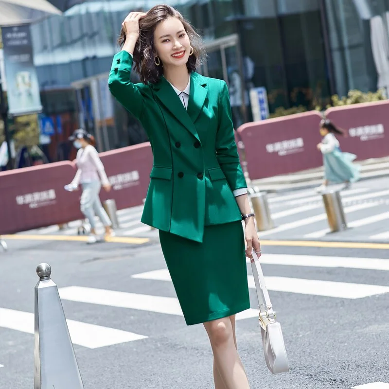 Green Skirt Suit