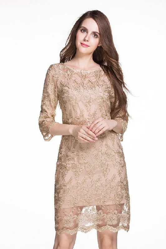 Gold Lace Dress