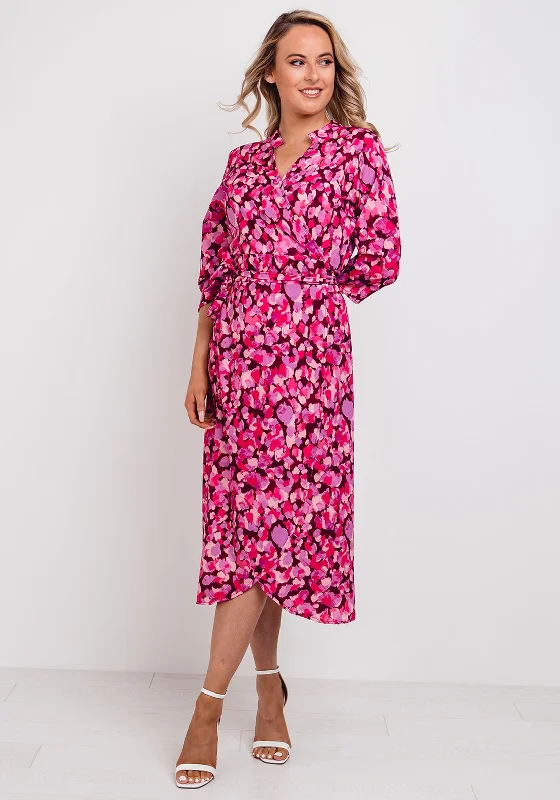 Kate & Pippa Sienna Wrap Midi Dress, Pink