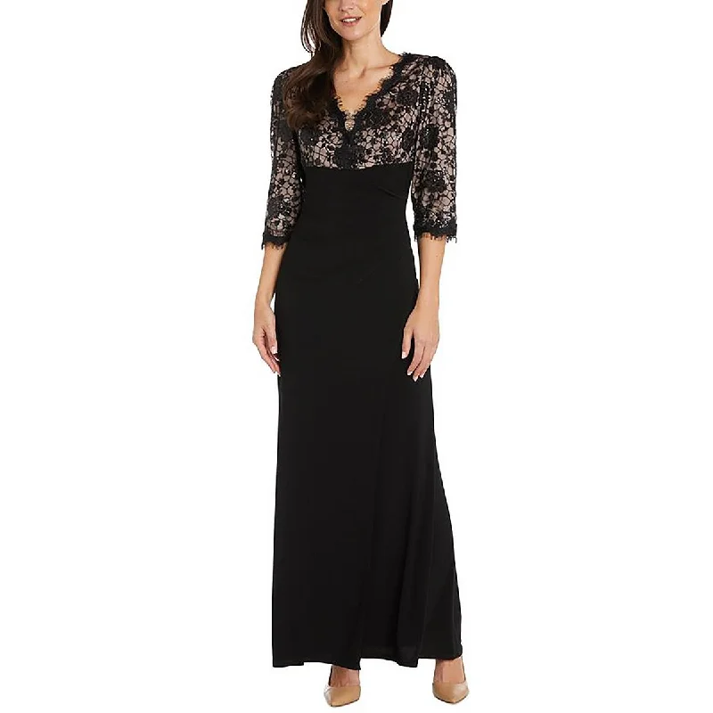 Womens Lace Sequin Evening Dress