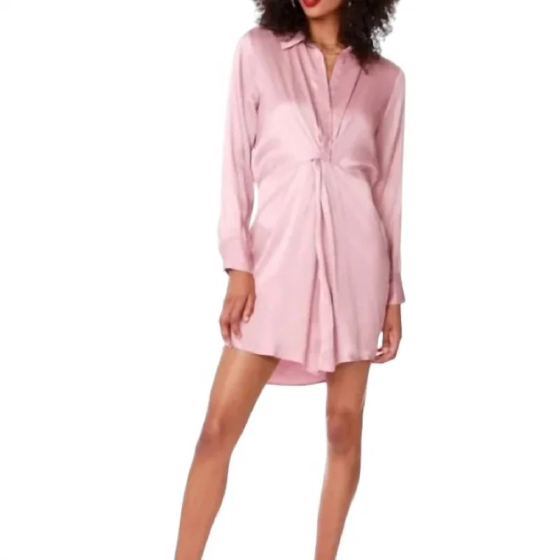 Knotted Shirt Dress In Quartz