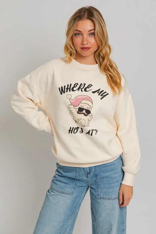 Where My Ho's At Christmas Pullover Sweatshirt