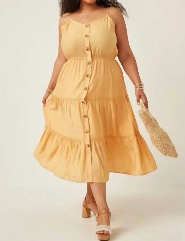 Plus Size Dress In Mustard