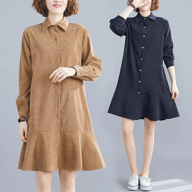 Spring new literary plus size dress women